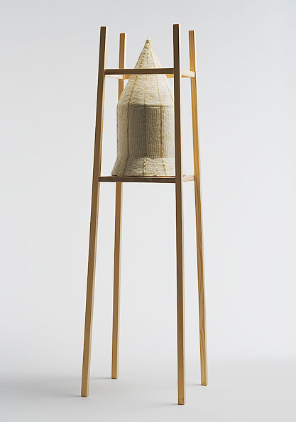 Wood, wool, paperboard, 122x21x21 cm
